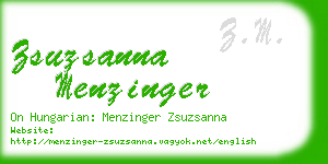 zsuzsanna menzinger business card